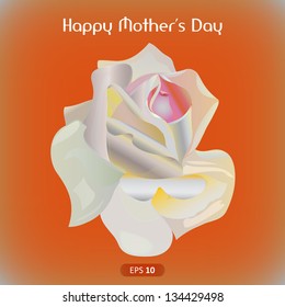 Happy Mothers Day. Abstract rose. Vector illustration