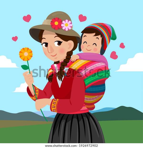 Happy\
mothers day, happy Andean mom day. Peruvian\
mother