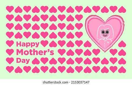 Happy Mother's Day Background Banner. Heart Pattern. Vector Illustration. EPS 10 File.