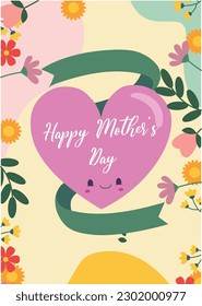 Happy mother's day background banner cute heart anneler günü arka planı 