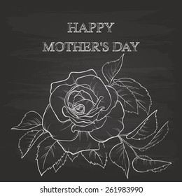 Happy Mother's Day  Background With Chalk On Blackboard