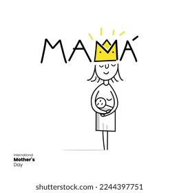 Happy mother's day, background, concept, Vector illustration, vector, greeting card, social media post, banner, poster, flyer, typography design