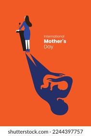 Feliz día de la madre, antecedentes, concepto, ilustración vectorial, vector, tarjeta de saludo, post en medios sociales, banner, afiche, volante, diseño de tipografía