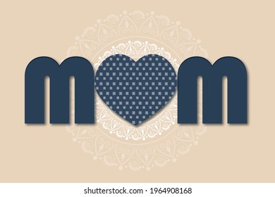 Happy mothers day background with creative realistic typography on background