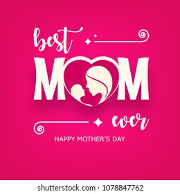 Happy Mother's Day Background Design, Vector Illustration.