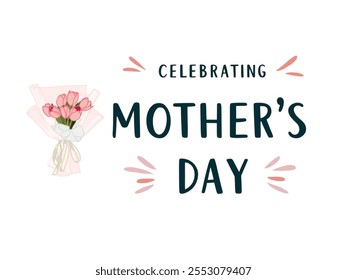 Happy mothers day background design with text calligraphy