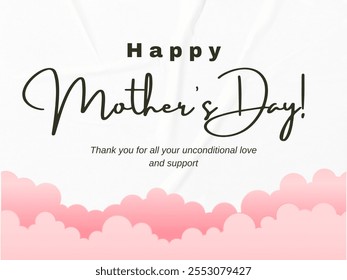 Happy mothers day background design with text calligraphy