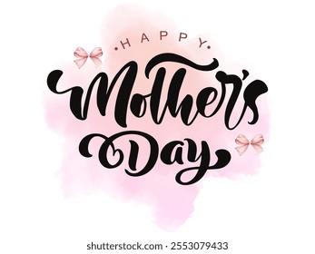 Happy mothers day background design with text calligraphy