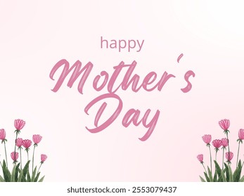 Happy mothers day background design with text calligraphy