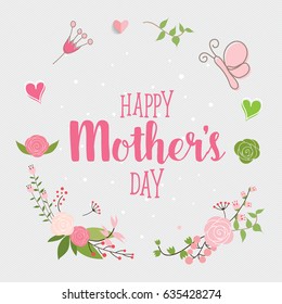 Happy Mother's Day background design, vector illustration.