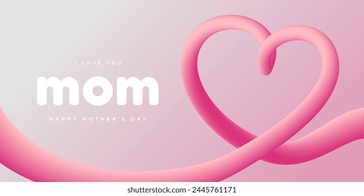 Happy Mother's Day background discount banner. Mother's Day holiday greeting card. Vector Illustration.