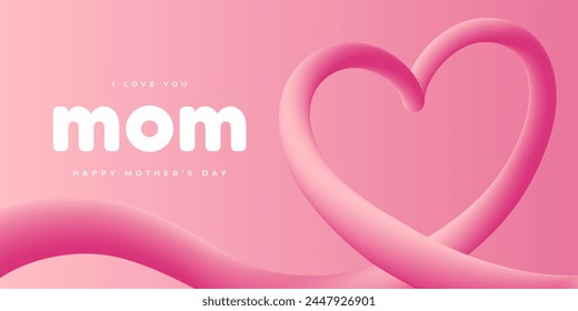 Happy Mother's Day background discount banner. Mother's Day holiday greeting card. Vector Illustration.