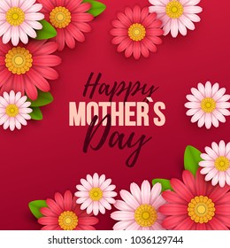 Happy Mothers Day background with flowers. Vector illustration. Happy Mothers Day background with flowers. Vector illustration.
