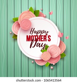 Happy Mothers Day background with flowers. Vector illustration.