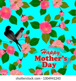 Happy Mothers Day background with flowers 
