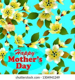 Happy Mothers Day background with flowers 