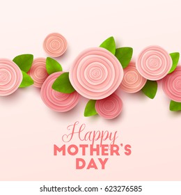 Happy Mothers Day background with flowers. Vector illustration.