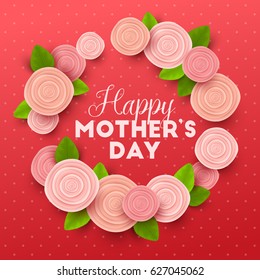 Happy Mothers Day background with flowers. Vector illustration.