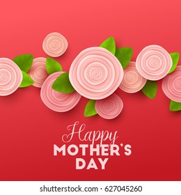 Happy Mothers Day background with flowers. Vector illustration.