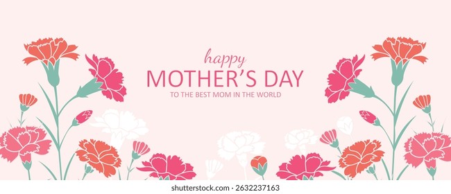 Happy mother's day background. Mothers day greeting card flowers and floral patterns on light pink backdrop. vector illustration for sale, card, poster, template, label, web banner, cover design