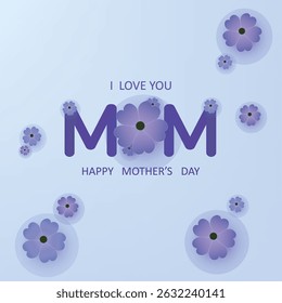 Feliz dia das mães. Dia das mães cartão de saudação no fundo azul. ilustração vetorial para venda, cartão, cartaz, modelo, etiqueta, banner web, design de capa etc.