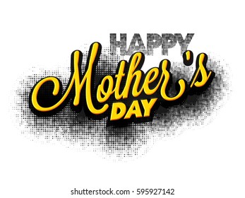 Happy Mother's Day background in halftone style.