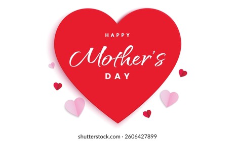 Happy mothers day background with heart element Mother's day greeting card. Vector illustration