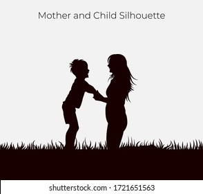 Happy mother's day background image. Mother and child silhouette for background, banner, backdrop, poster. Family love symbol. Eps 10.