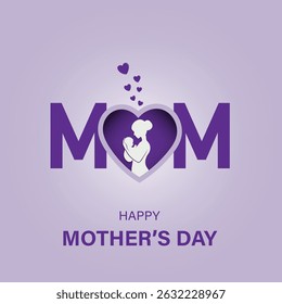 Feliz dia das mães. Mamãe abraçou o bebê. Dia das mães Cartão de saudação vetor ilustração para venda, cartão, cartaz, modelo, rótulo, banner web, design de capa, banner, pano de fundo etc.