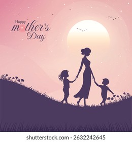 Happy mother's day background. Mum holding child hand. Mothers day greeting card. vector illustration for sale, card, poster, template, label, web banner, cover design etc.