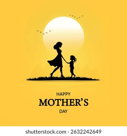 Happy mother's day background. Mum holding child hand. Mothers day greeting card. vector illustration for sale, card, poster, template, label, web banner, cover design etc.