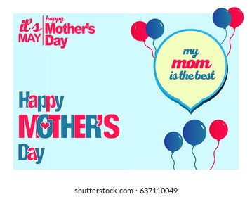Happy Mothers Day, Mothers Day balloons, Surprise for Mom. mothers day greeting card. best mom card. 