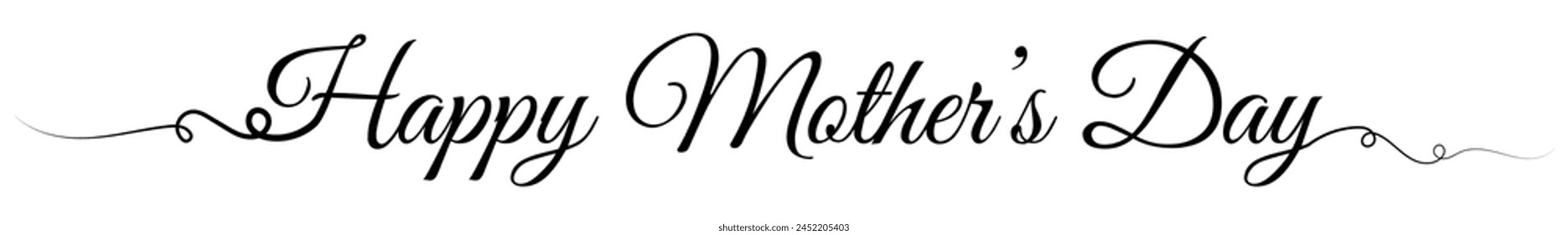 Happy Mothers day banner with calligraphy. Elegant quote for poster or greeting card, with Mother's Day lettering and pink flower on white background. Vector illustration