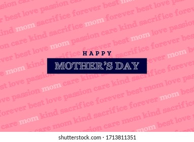 Happy mother's day banner design with text pattern on pink background. Eps10 Editable vector illustration.