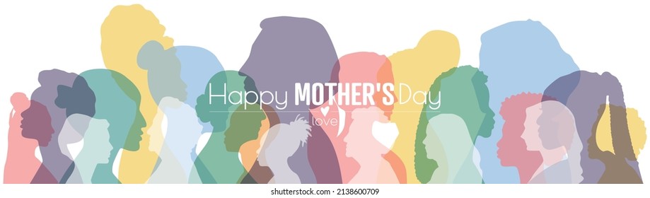 Happy Mother's Day banner. Flat vector illustration.