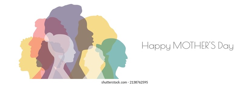 Happy Mother's Day banner. Flat vector illustration.