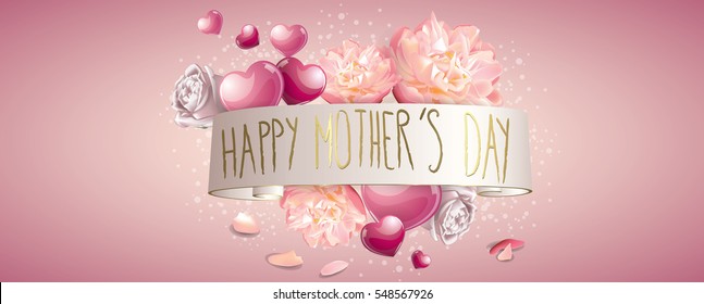 Happy Mothers Day Banner Full Vector Elements