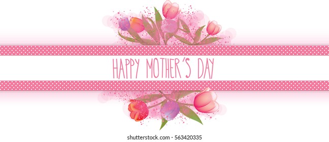 Happy mothers day banner full vector elements