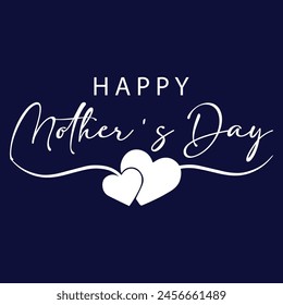 Happy Mothers day banner with golden calligraphy. Elegant quote for poster or greeting card, with Mother's Day lettering and pink flower on white background. Vector illustration