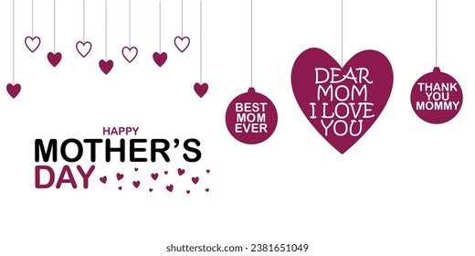 Happy Mother's Day. banner, Greeting card, poster