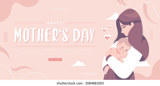 happy mother's day banner illustration template