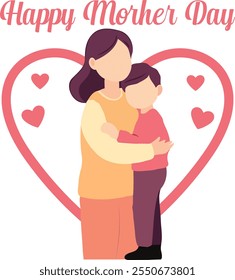 Happy mother's day banner. Mother holding a ciddling in her hands.