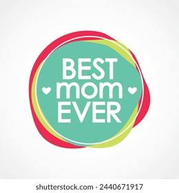 Afiche y banner del Día de la Madre Feliz, plantilla de promoción y compras o fondo para el concepto de Amor y Día de la Madre. Colección. Ilustración vectorial, tipografía de fuentes, rosa, la mejor mamá de todos los tiempos, te amo