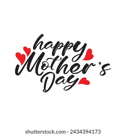 Happy Mother's Day banner with sweet hearts on pink background. Promotion and shopping template or background for Love and Mother's day concept. Vector illustration, font typography