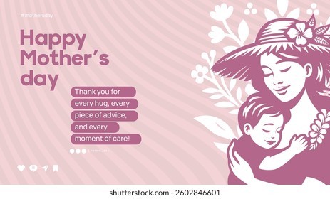 happy mothers day banner template design for social media banner