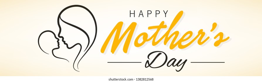 Happy Mother's Day Banner, Vector Illustration.