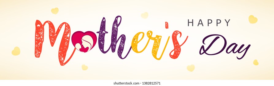 Happy Mother's Day Banner, Vector Illustration.