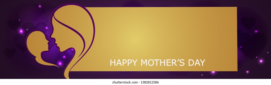 Happy Mother's Day Banner, Vector Illustration.