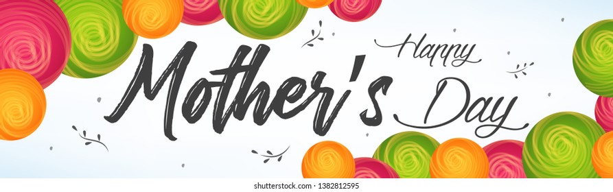 Happy Mother's Day Banner, Vector Illustration.