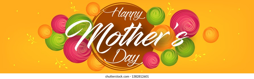Happy Mother's Day Banner, Vector Illustration.